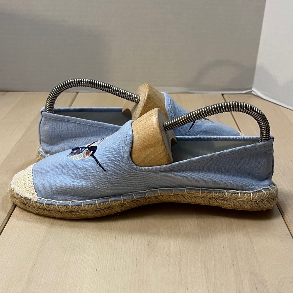 Coldwater Creek Light Blue w/ Embroidered Hummingbird Espadrilles Women’s 8.5 - Picture 8 of 16